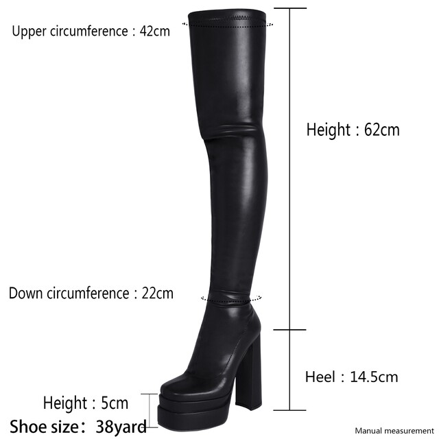 Independent Foreign Trade European and American Style Plus-Size Women's Over-The-Knee Boots with Waterproof Platform, Ultra-High Heels, Sexy Nightclub Pole Dance Boots