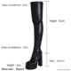 Independent Foreign Trade European and American Style Plus-Size Women's Over-The-Knee Boots with Waterproof Platform, Ultra-High Heels, Sexy Nightclub Pole Dance Boots