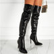 High-Heeled Boots for Women, New Autumn and Winter Models, European and American Cross-Border Style, Super High Heels, Large Size, Black Over-The-Knee Long Boots