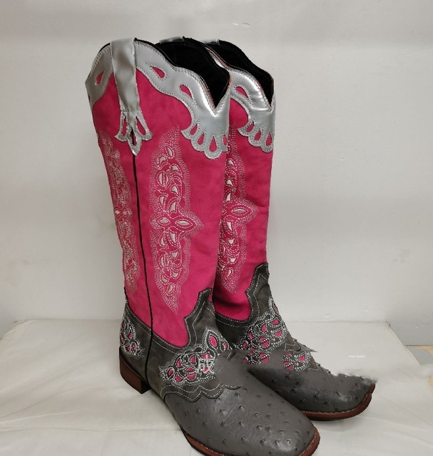 2024 Independent Online Store Foreign Trade European and American Style Plus-Size Women's High Boots Tibetan Knight Boots Embroidered Retro Western Cowboy Boots