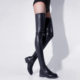 Boots Export to Europe and America, Extra Large Size Over-The-Knee Boots for Men and Women, Side Zipper, Low Heel, Round Toe Fashion Boots