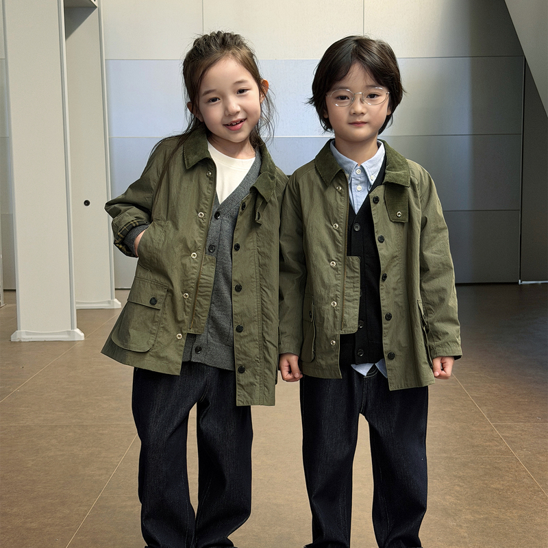 Hooze Pow 2026Ss Autumn Classic Parent-Child Blend Unwaxed Jacket Casual Classic Loose Jacket