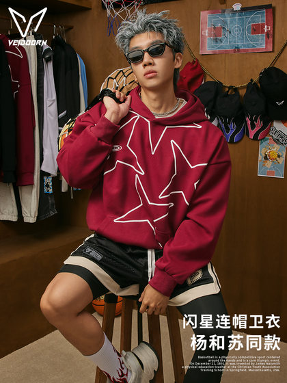 杨和苏同款维动长袖卫衣男女春秋美式篮球训练运动宽松连帽套头衫