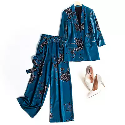 Light luxury big-name exports to Europe and the United States foreign trade original single cut standard tail goods surplus single brand new suit wide-legged pants suit