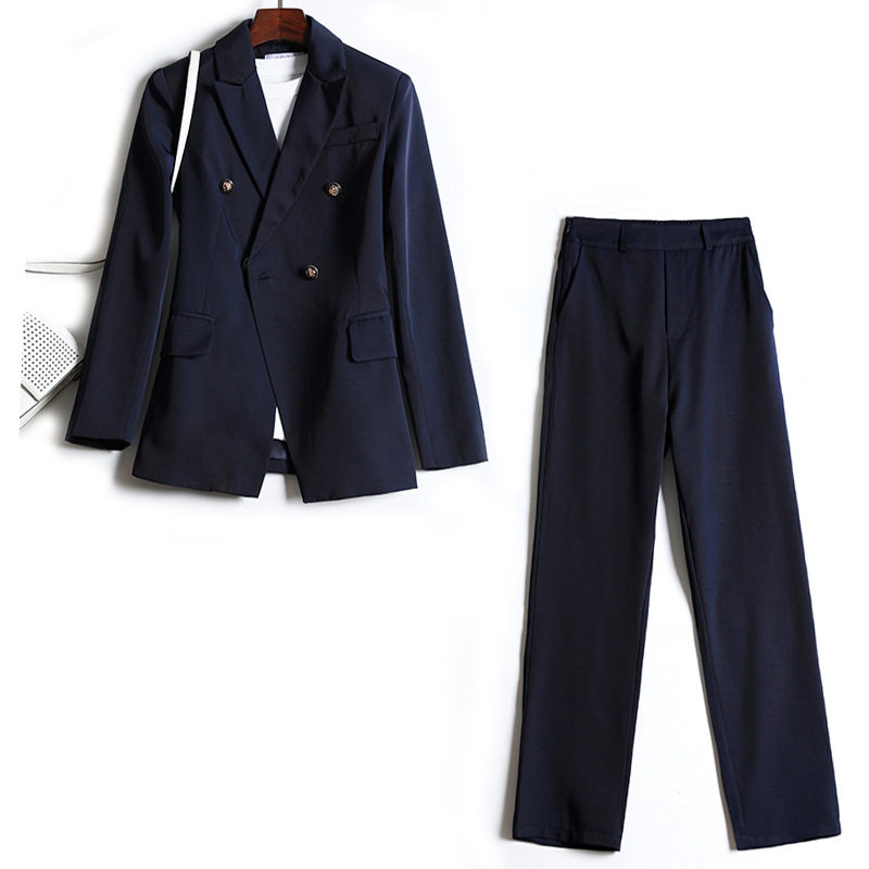 Italian Big Brands Foreign Trade Women's Clothing Mall cut Bull Cargo Tail single tailstock Withdrawal Cupboard Professional Suit Slim two sets