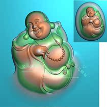 Jade Sculpture Picture Cloth Bag Buddha Pendant Buddha Pearl Side Face Laughing Foong Computer Machine Sculptured Figure Oval Coated Buddha Pendant