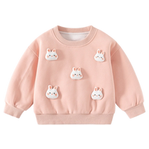 Girls sweatshirt spring and autumn 2024 new style childrens pullover clothes long-sleeved childrens clothing autumn baby tops