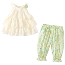 Girls Suits Summer Clothes 2024 New Fashionable Childrens Two-piece Set Baby Sleeveless Clothes Summer Childrens Clothes