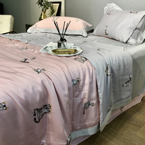 Cartoon Kitty double sided with 80 heather and summer cool by four sets of air conditioning by machine washable ice silk sliding naked and summer by