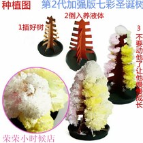 Childhood nostalgic crystalline paper tree flowering snowflake Water species Christmas Seven colorful liquid swell Christmas tree gift toys