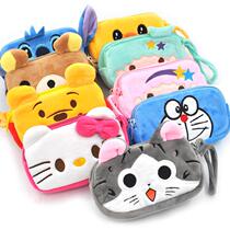 Han Edition Cute New Cute Cartoon Plush Lady Large Capacity Double Layer Zipped Hand Grab Bag Creative Large Screen Mobile Phone Bag