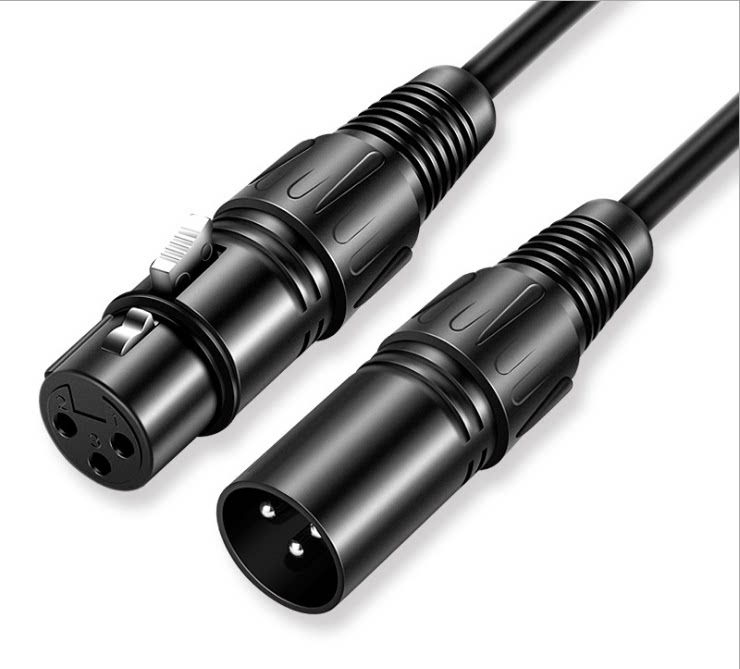 Cannon Line Balance Male to mother 1M Ronnon three-core microphone power amplifier Mixer special connecting line black pure copper