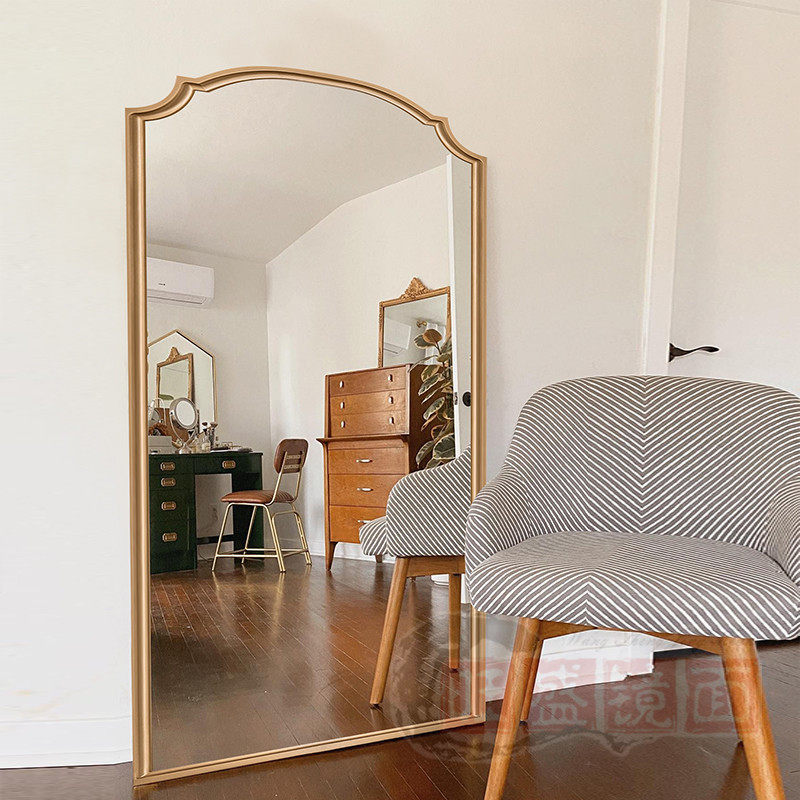 Bedroom full body mirror full body American floor glasses Home hanging wall net red light extravagant wall-mounted ins domestic body mirror