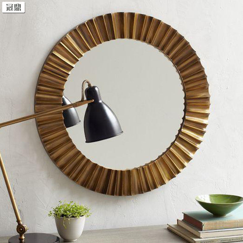Vigorous mirror American Decorative Mirror Home Round Wall-mounted Sunglasses For Old Retro Aisle Decorative Mirrors