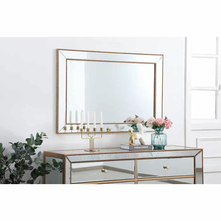 [USD 147.42] Vintage bathroom mirror wall hanging light luxury toilet