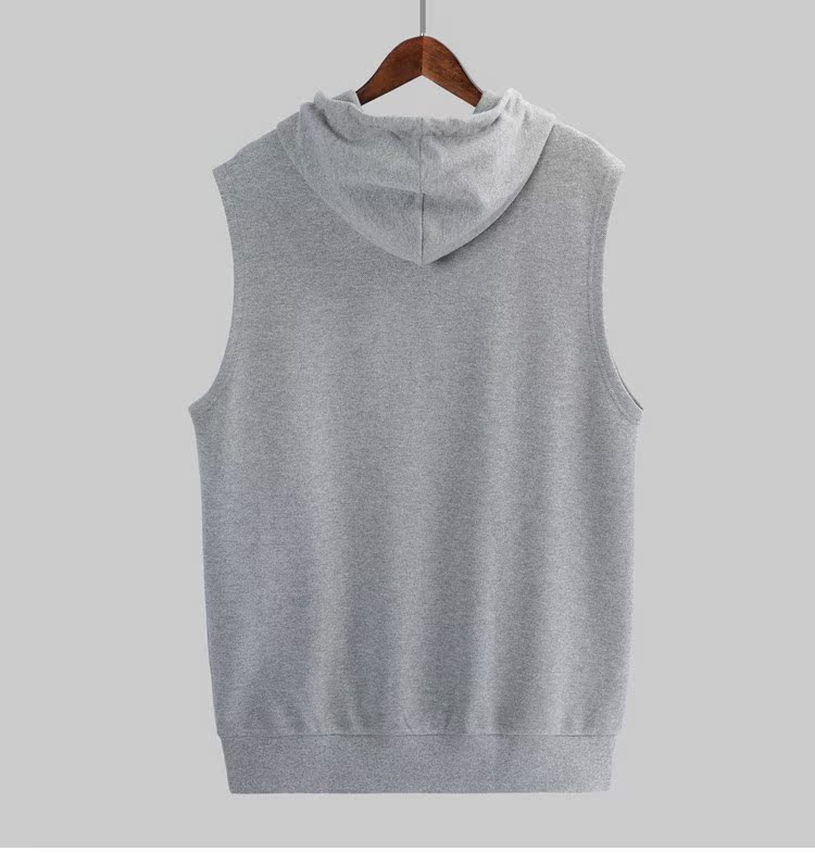 Thương hiệu Sanxian giảm giá nam mùa thu vest mới đan áo trùm đầu không tay Áo thun thể thao Hàn Quốc áo vest nam thời trang