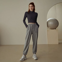 Черный топ+серые свободные брюки [набор]