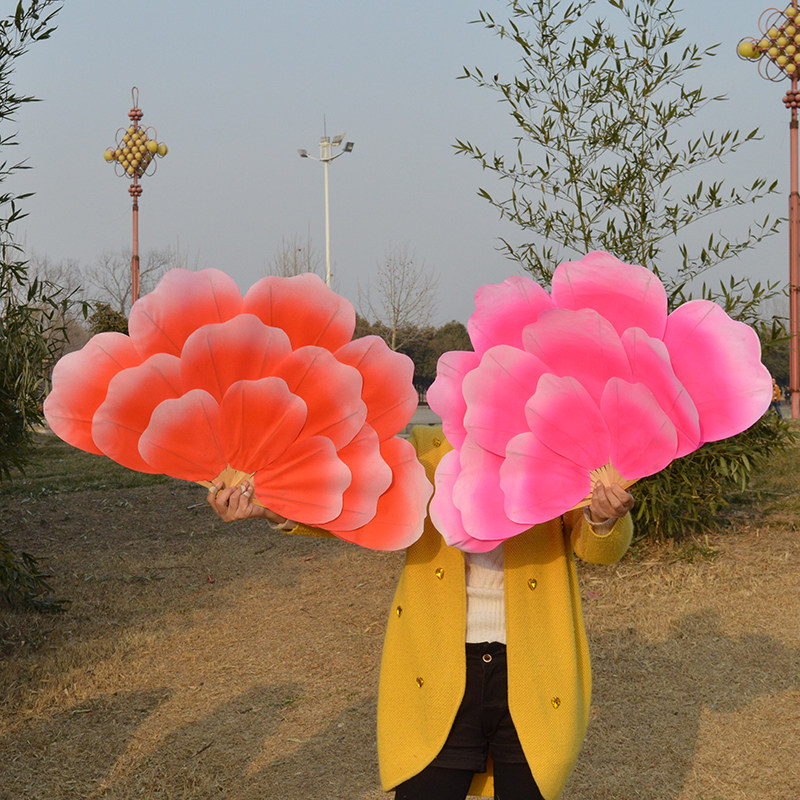 Dance props children's peony fan opening dance petal fan square dance dance fan adult yangko fan homemade flower fan