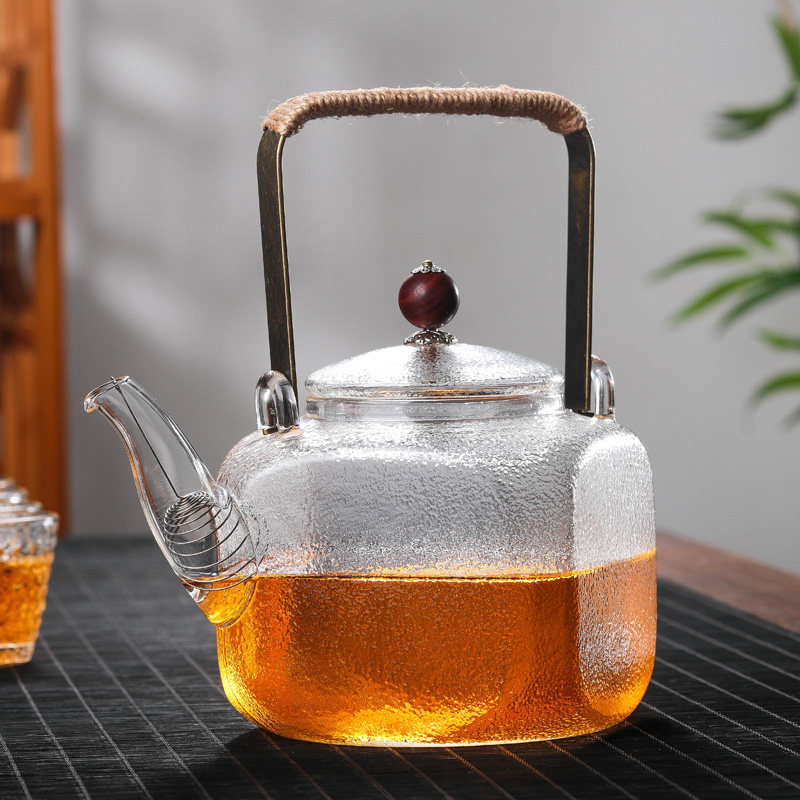 Tianrunhe transparent glass tea set Household teapot beam High temperature tea maker thickened