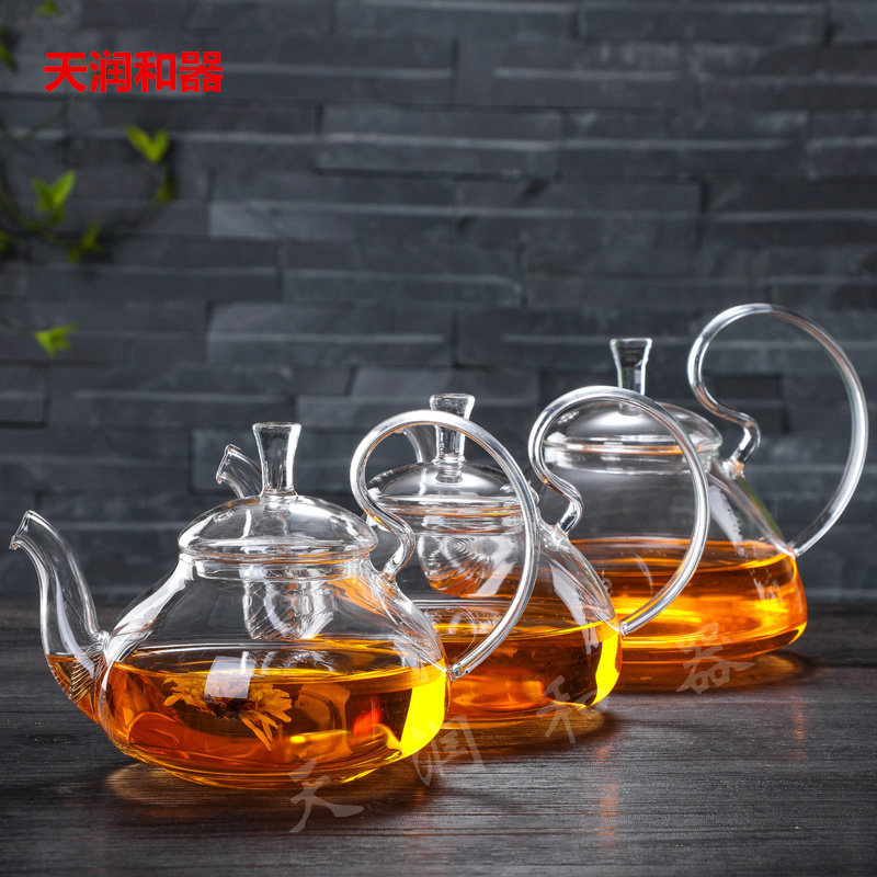 Tianrunhe device glass teapot heat-resistant filter high-temperature kettle tea maker flower tea tea set