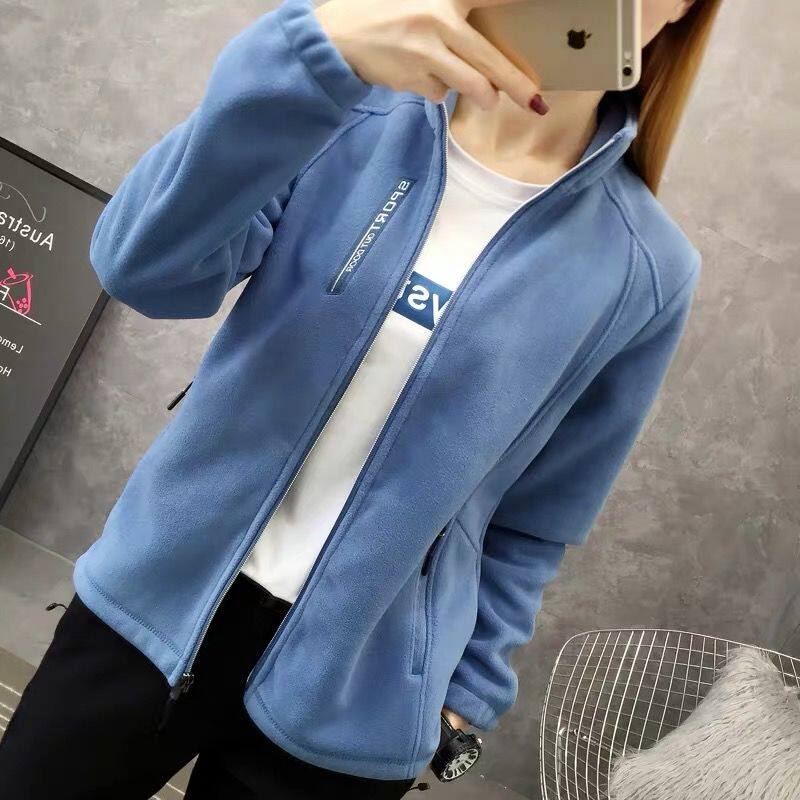 Fleece jacket Women's fleece cardigan outdoor thickened sports jacket men's autumn and winter mountaineering hiking warm and breathable