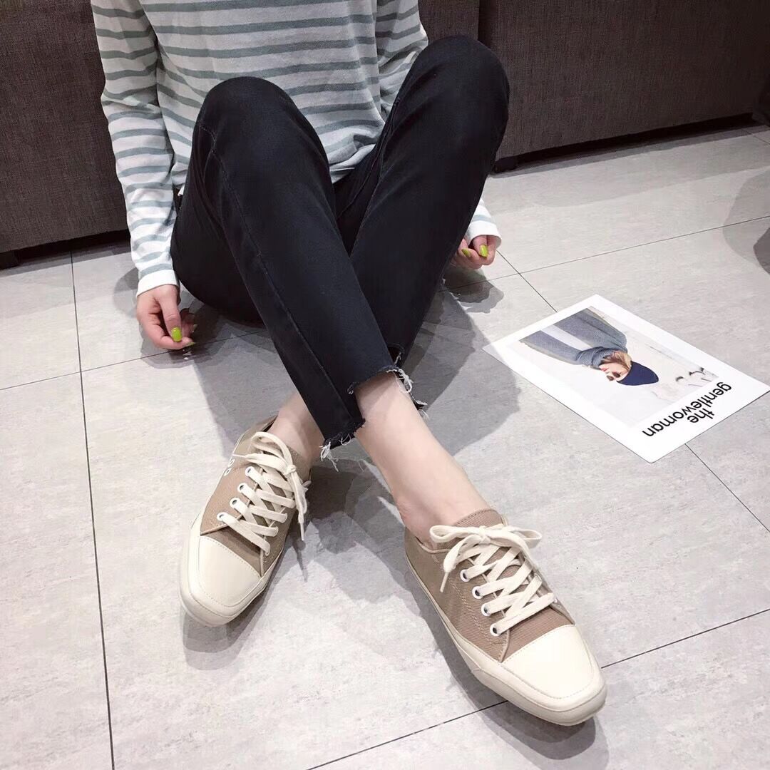 giày vải nữ 2020 mùa hè mới của Hàn Quốc phiên bản của những đôi giày sinh giày thủy triều thường vuông phẳng giày tấm giày vải