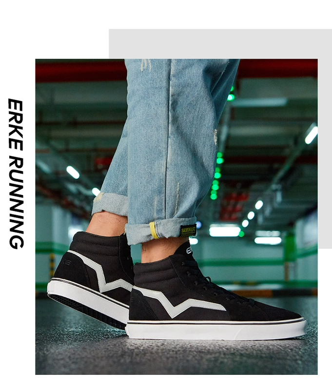 Giày dép mùa hè Hongxing Erke giày vải nam cao thoáng khí giày thể thao giày thể thao giày nam giày skate giày nam - Dép / giày thường
