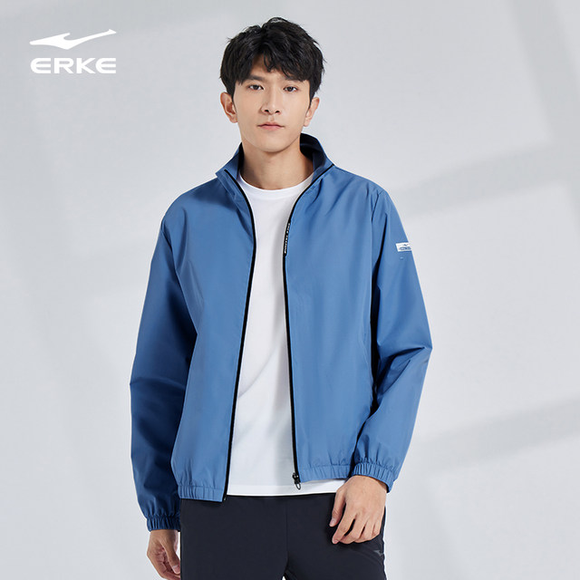 Hongxing Erke windbreaker ຜູ້ຊາຍພາກຮຽນ spring ຜູ້ຊາຍ stand-up collar ແສ່ວ windproof ກິລາຜູ້ຊາຍ stand-up collar jacket jacket tops ຜູ້ຊາຍ