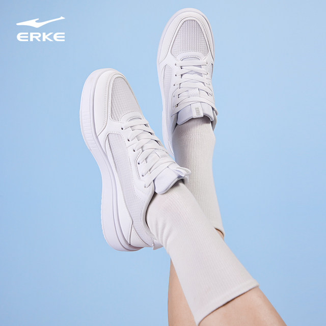 Hongxing Erke sneakers ເກີບແມ່ຍິງຕາຫນ່າງ breathable summer ໃຫມ່ຫນາ soled ເກີບກິລາເຄິ່ງລະດູຮ້ອນຂອງແມ່ຍິງເກີບສີຂາວ