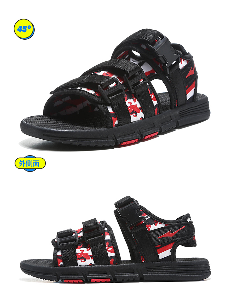 Giày dép nam Hongxing Erke 2019 mùa thu đích thực trẻ em lớn trẻ em học sinh Velcro thoáng khí đi biển - Giày dép trẻ em / Giầy trẻ dép crocs trẻ em