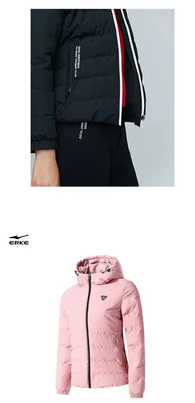 Áo khoác thể thao nữ Hongxing Erke áo khoác cotton nữ 2018 mùa thu đông mới áo khoác thể thao nữ ấm áp và chống gió áo phao dài hàn quốc