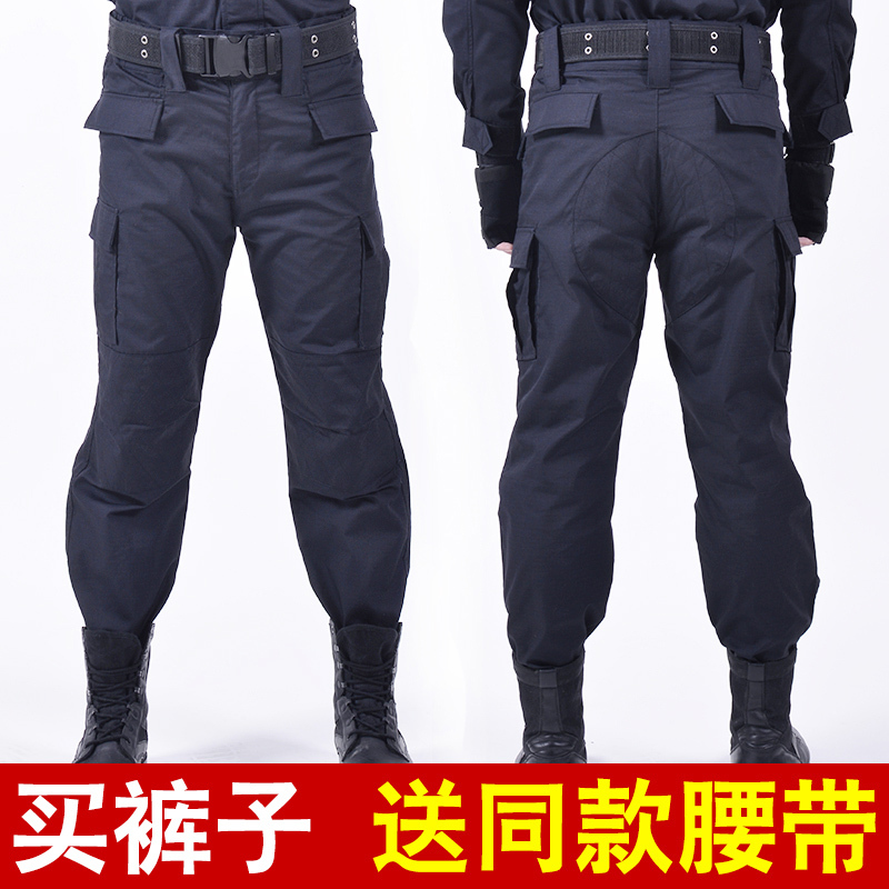 Black Training Pants for Men, Spring and Autumn Wear-Resistant Pants, Summer Military-Style Pants, Workwear Pants, Mesh Training Pants, Security Pants, Loose Fit