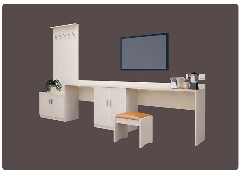 Nội thất phòng khách Tủ tivi bàn máy tính kết hợp giá để hành lý căn hộ chung cư 7 nhà cho thuê bàn - Nội thất khách sạn