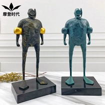 Nordic model room home soft decoration sculpture figure wrought iron Villa living room porch TV cabinet ornaments