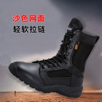 Summer flying fish combat training boots ultra-light combat boots mens tactical boots soft bottom shock-absorbing hiking boots breathable boots desert boots