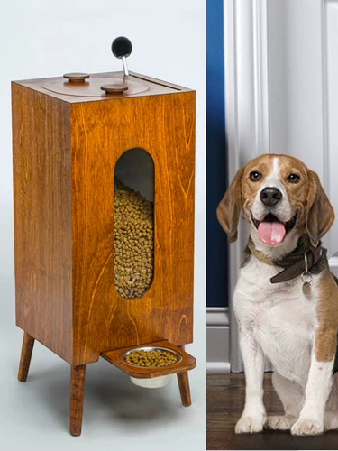 Анти -хлопающее корм для собак бассейн из нержавеющей стали собачья чаша для хранения животных прилив Прилив влагая -надежный высокий деревянный корм для собак Плотный бочка 30 фунтов