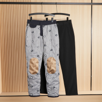 Technology self-heating 90 goose down winter mens business commuting graphene knee pads warm casual down pants