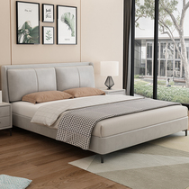 Nordic no-wash technology cloth bed light luxury double 1 8 meters master bedroom wedding bed modern simple cloth bed Small Apartment 1 5