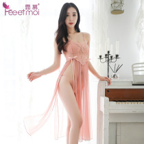 2019jk ultra-thin ice silk through tight body teacher play Super short dress High waist No inner lining cardiator dating clothes woman