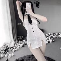 Hanging Neck Hot Girl Nightclub Womens Clothing Sexy Ultimate Clothing Milk Well-behaed Bag Hip Model Extremely Short Dress Unique to be empty