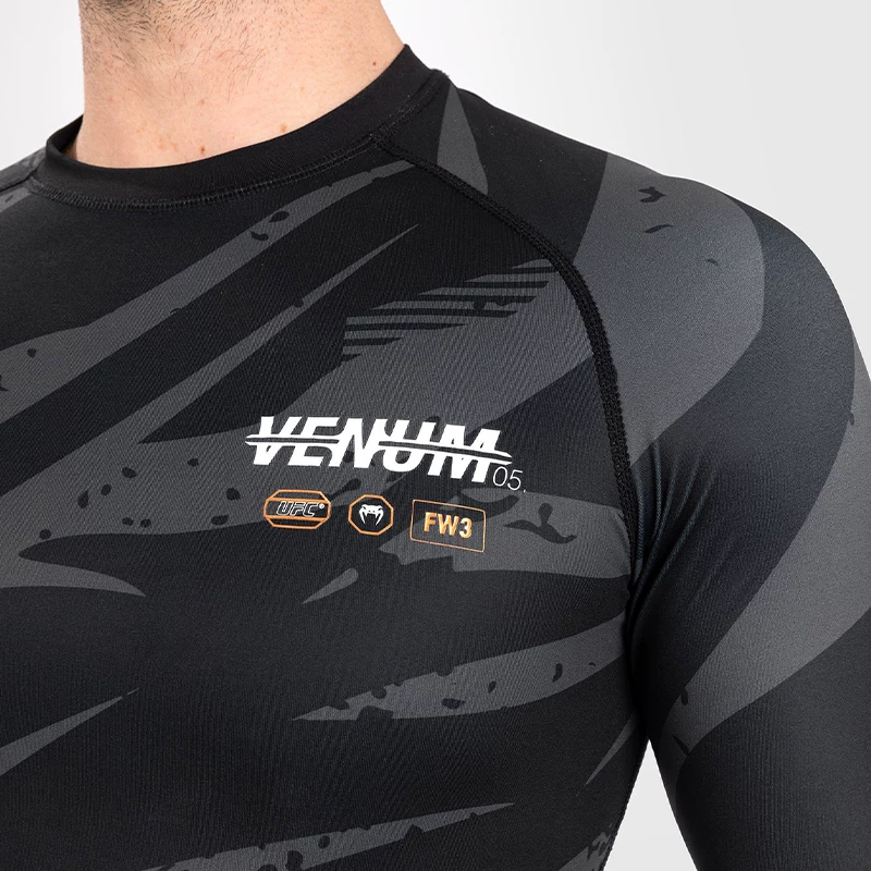 Спортивная кофта VENUM для бокса, длинные рукава, для зала и тренировок, облегающая, для бега