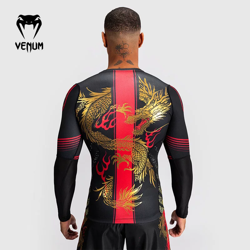 Спортивная кофта VENUM для бокса, длинный рукав, для зала, тренировки, обтягивающая