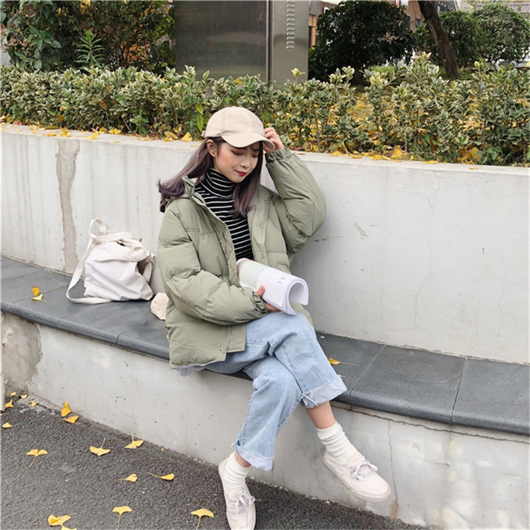 Áo khoác cotton Quần áo phiên bản Hàn Quốc của mùa đông Phụ nữ chống mùa dày phần ngắn Áo khoác cotton lỏng bf quần áo học sinh quần áo cotton áo khoác lông nữ