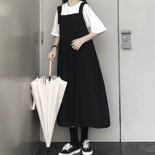 Весеннее летнее платье, подтяжки, длинная юбка, подходит для подростков, яркий броский стиль