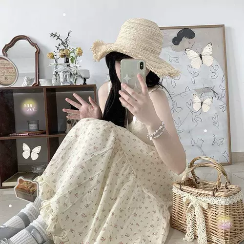 Японская ретро летняя приталенная юбка, цветочный принт, высокая талия, А-силуэт