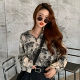 Осенний ретро лонгслив, сексуальная тонкая рубашка