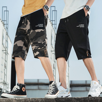 Tooling shorts men summer Tide brand ins leisure sports Korean fashion cotton five points camouflage loose Capri pants