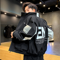 Mens coat autumn 2020 new Korean trend clothes casual loose handsome Joker spring and autumn tooling jacket