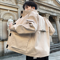 Mens tooling coat spring and autumn 2020 new Korean trend Joker jacket Autumn Tide brand coat autumn mens clothing