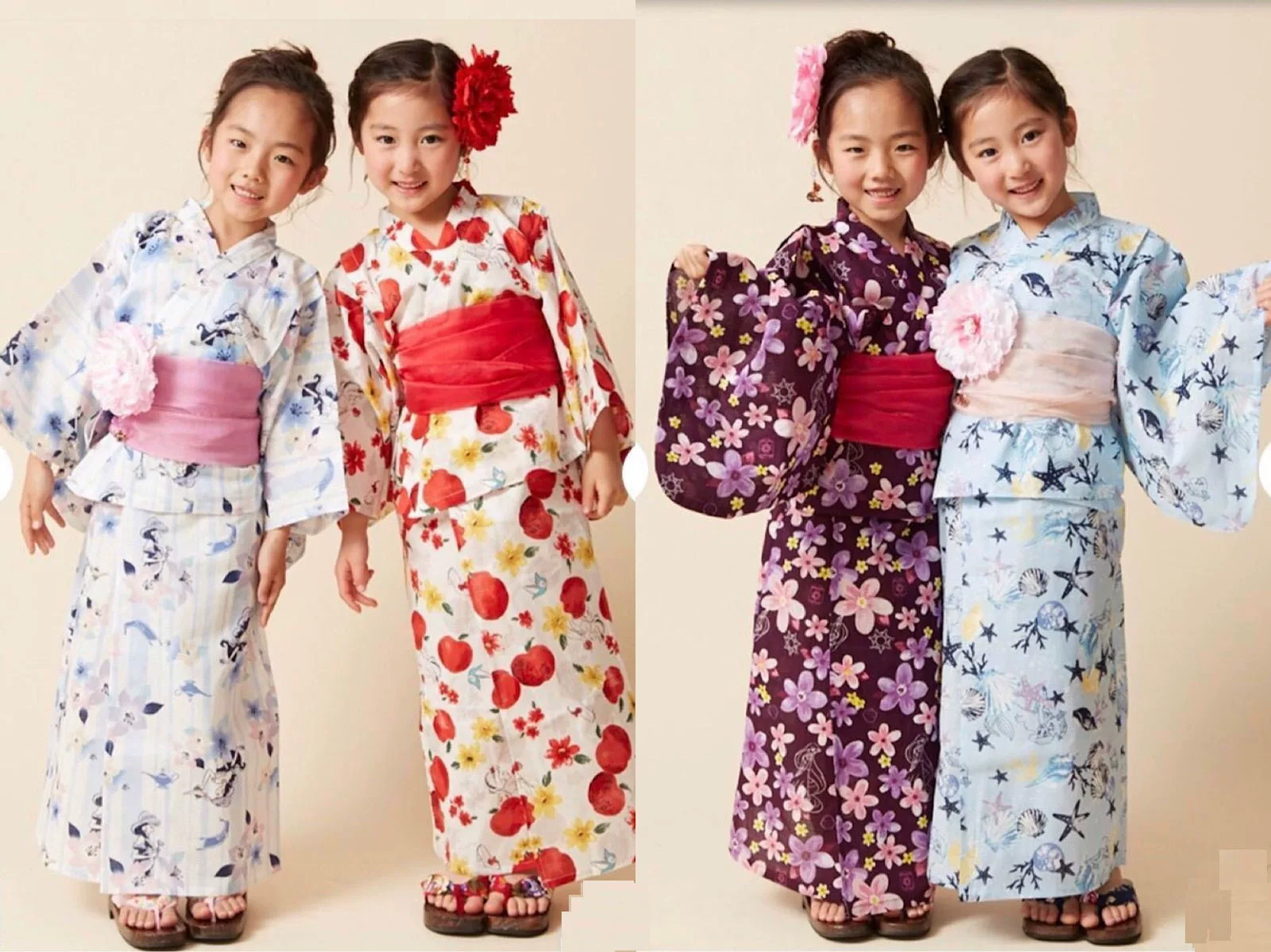 Japanese children's split bathrobe, cotton cloth, style